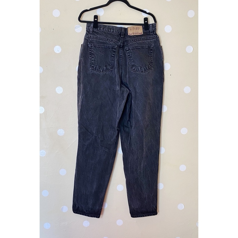 Vintage Black High Rise Mom Jeans Washed Black